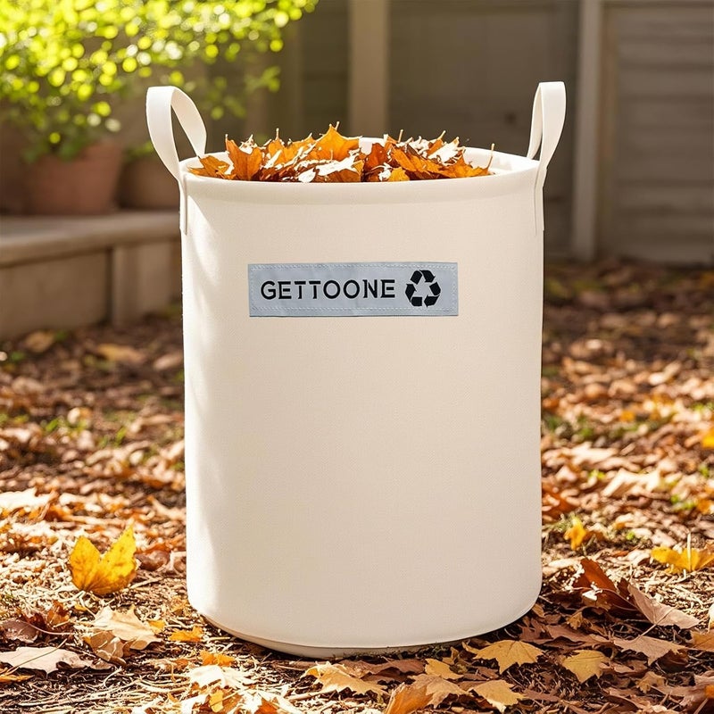 GETTOONE Heavy Duty Lawn and Leaf Bag 32 Gallon, Reusable Round Outdoor Yard Waste Bag with 4 Handles, Tear-Resistant for Lawn Clippings, Storage, Moving - Image 1